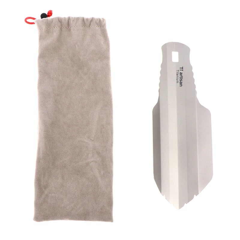 Ultralight Pure Titanium Backpacking Potty Trowel - Compact Poop Shovel