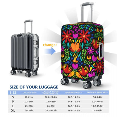 Custom Mexican Floral Luggage Cover Protector