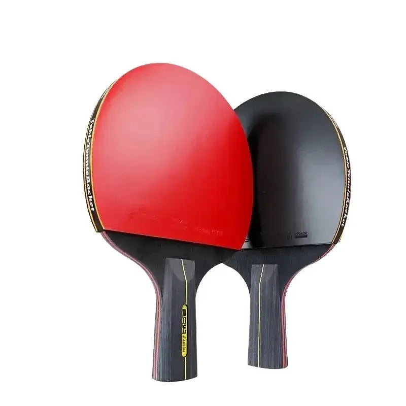 6-Star Table Tennis Racket Set - 2PCS Professional Paddle with Bag