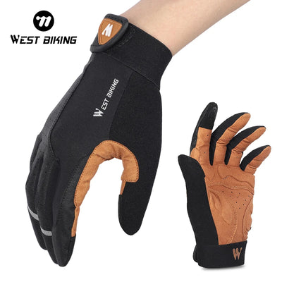 WEST BIKING Men’s Full Finger Bicycle Gloves - Non-Slip Cycling & Gym Sports Gloves