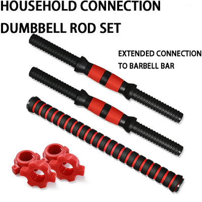 Dumbbell Bar with Barbell Buckle - Threaded Handles for Powerlifting & Home Gym