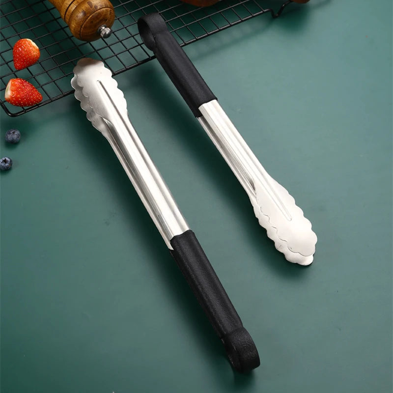 Stainless Steel Food Tongs - Pastry & Barbecue Clip with Anti-Scald Handle