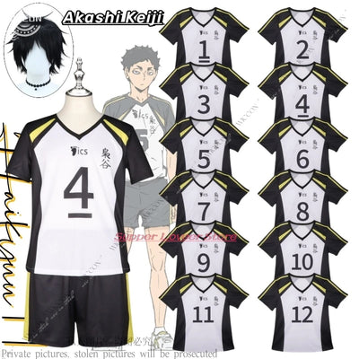Akashi Keiji Cosplay Costume – T-Shirt, Shorts & Wig from Haikyuu! Volleyball Team Uniform